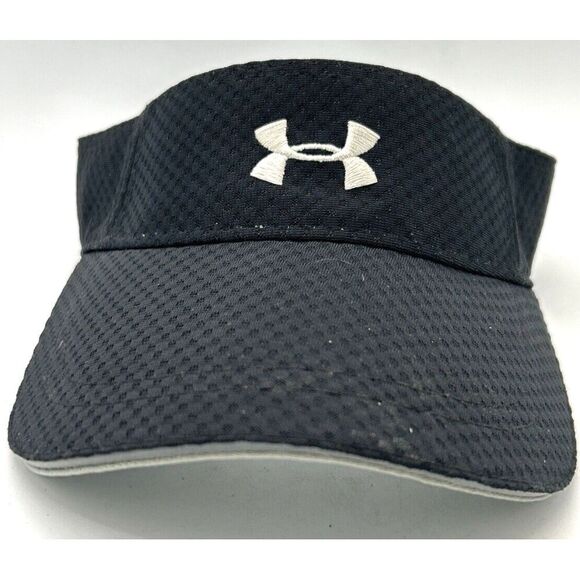 Under Armour Sun Visor Hat Cap Strapback Adult Womens Black Gym Run Golf - Picture 1 of 6